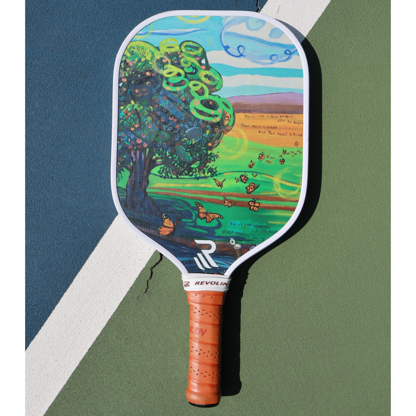 peach pickleball paddle back